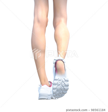 腳穿運動鞋燙髮3DCG插畫素材 腳穿運動鞋燙髮3DCG插畫素材 98561184