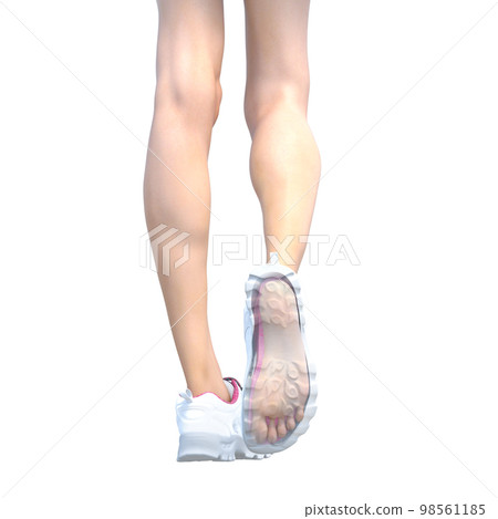 腳穿運動鞋燙髮3DCG插畫素材 腳穿運動鞋燙髮3DCG插畫素材 98561185