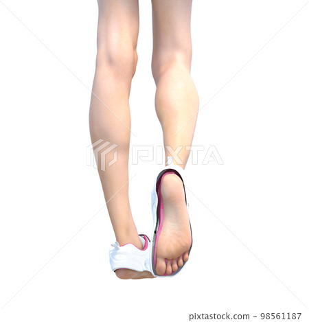 腳穿運動鞋燙髮3DCG插畫素材 腳穿運動鞋燙髮3DCG插畫素材 98561187