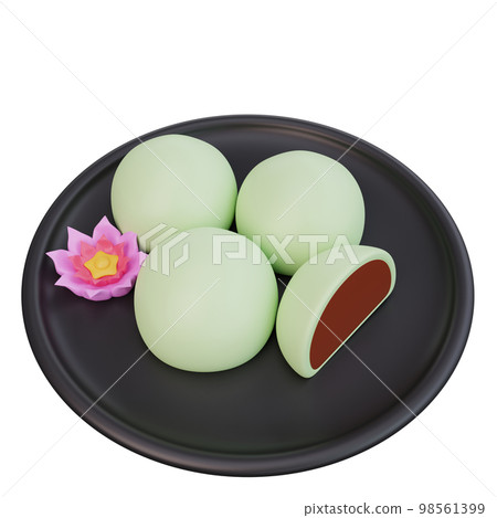 3d illustration of asian food Mochi,japanese food 98561399