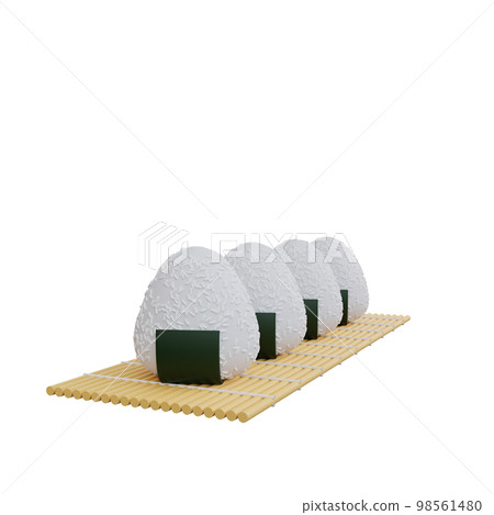 3d illustration of asian food onigiri 3d illustration of asian food onigiri 98561480