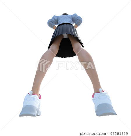 女高中生擺姿勢 perming3DCG 插畫素材 98561539