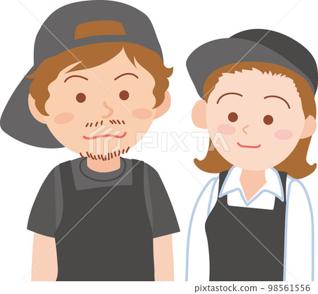 Working person icon _ self-employed _ apron hat men and women 98561556
