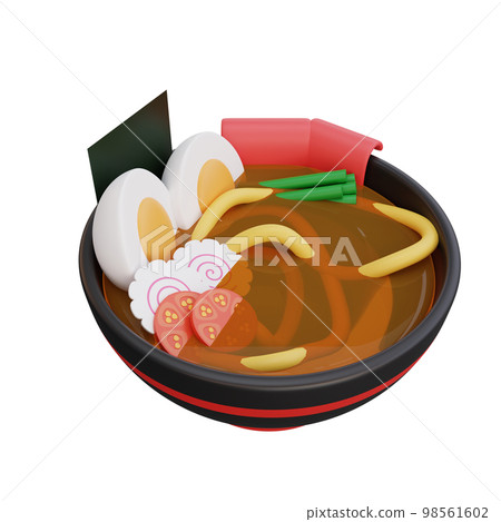 3d illustration of asian food ramen, japanese food 98561602