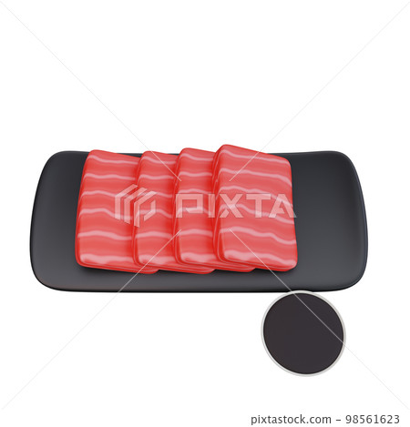 3d illustration of asian food sashimi, japanese food 98561623