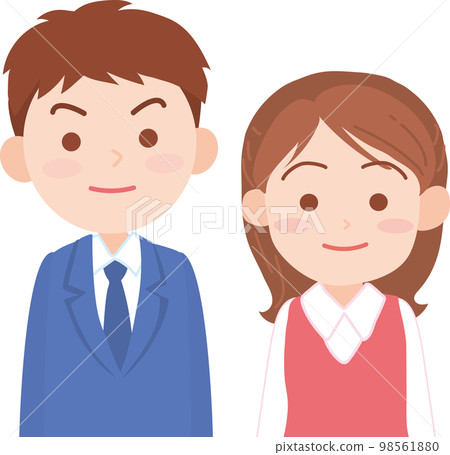 Working person icon _ office worker male and female Working person icon _ office worker male and female 98561880