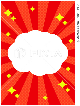 Pop concentration line cloud dot red orange Pop concentration line cloud dot red orange 98561935