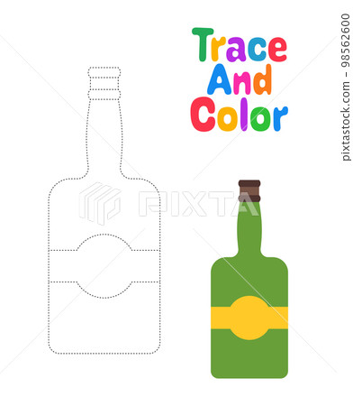 Champagne tracing worksheet for kids 98562600