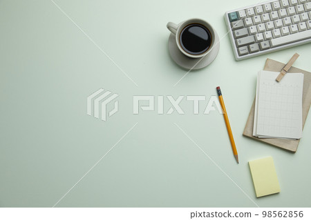 various office supplies on the desk various office supplies on the desk 98562856