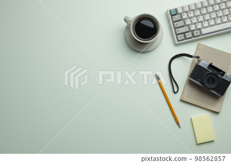 various office supplies on the desk various office supplies on the desk 98562857
