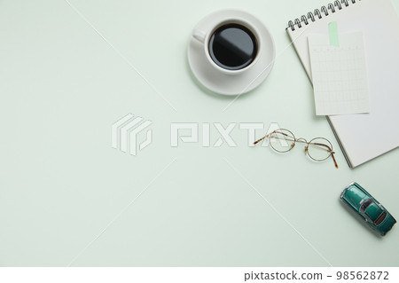 various office supplies on the desk various office supplies on the desk 98562872