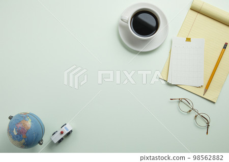 various office supplies on the desk various office supplies on the desk 98562882