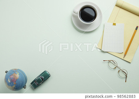 various office supplies on the desk various office supplies on the desk 98562883