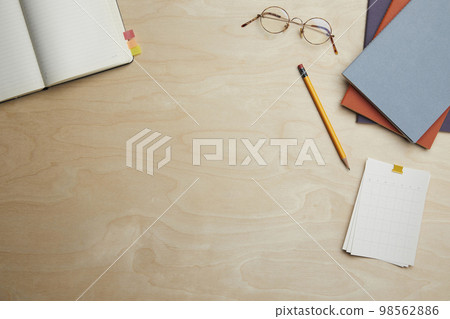 various office supplies on the desk various office supplies on the desk 98562886