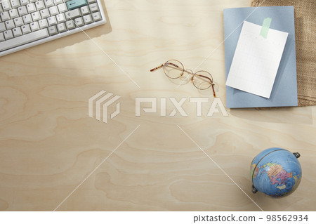 various office supplies on the desk various office supplies on the desk 98562934