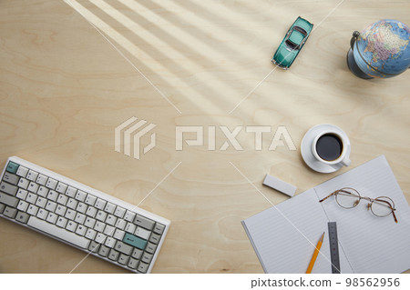 various office supplies on the desk various office supplies on the desk 98562956