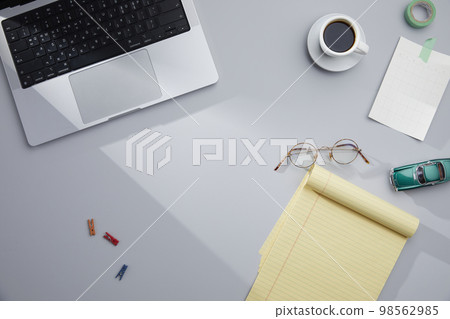 various office supplies on the desk various office supplies on the desk 98562985