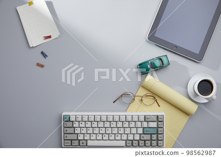 various office supplies on the desk various office supplies on the desk 98562987