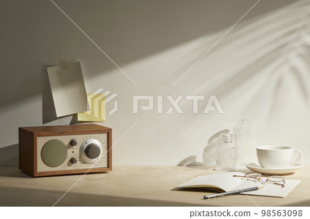 various office supplies on the desk various office supplies on the desk 98563098