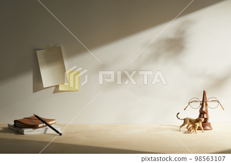 various office supplies on the desk various office supplies on the desk 98563107