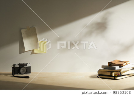 various office supplies on the desk various office supplies on the desk 98563108