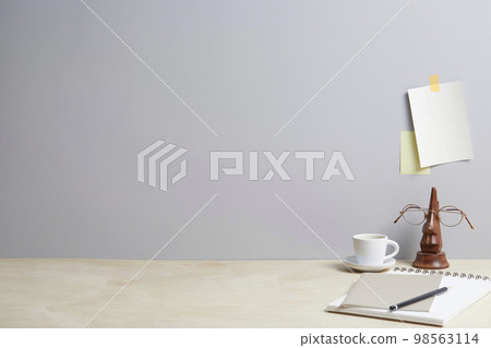 various office supplies on the desk various office supplies on the desk 98563114