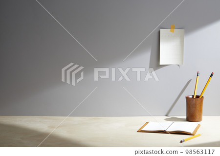 various office supplies on the desk various office supplies on the desk 98563117
