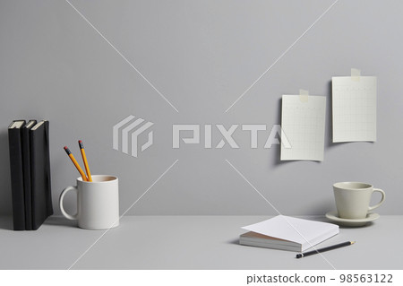 various office supplies on the desk various office supplies on the desk 98563122
