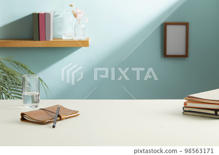 various office supplies on the desk various office supplies on the desk 98563171