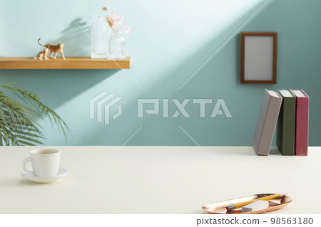 various office supplies on the desk various office supplies on the desk 98563180