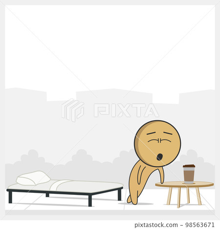 Man getting out of bed in the morning Man getting out of bed in the morning 98563671