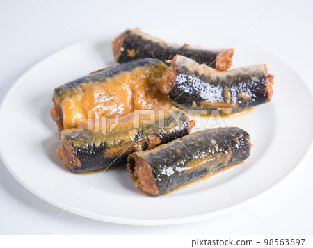 Sardines boiled in miso, fish dish 98563897