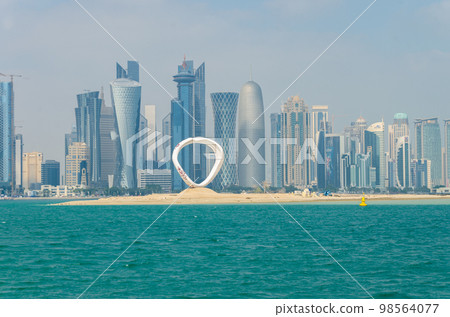 Doha Business District view from the sea 98564077