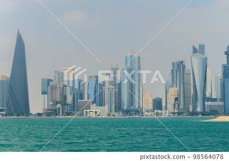 Doha Business District view from the sea Doha Business District view from the sea 98564078