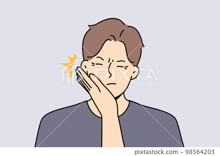 Woman give face slap to unhappy man  98564203