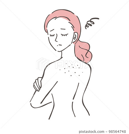 Female back skin trouble dissatisfaction Female back skin trouble dissatisfaction 98564748