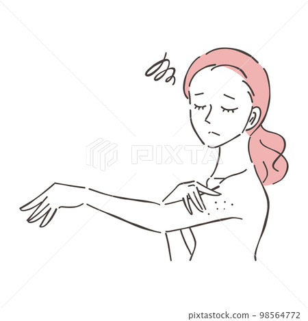 女性手臂擔心不滿 女性手臂擔心不滿 98564772