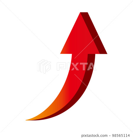 立體箭頭插畫單品紅色上升 98565114