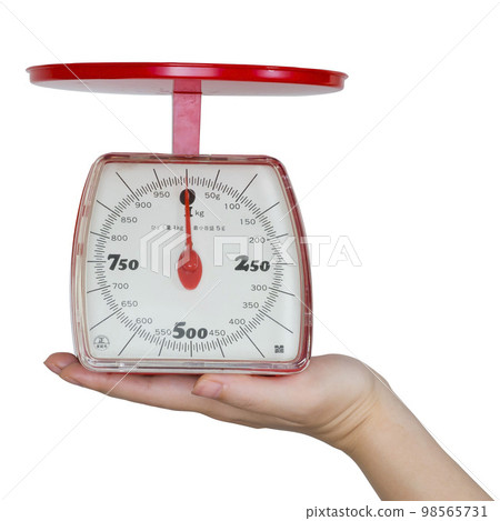 hand holding scales 98565731