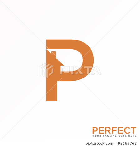 Letter P sanS serif font with Roof or house image graphic icon logo design abstract concept vector stock. Can be used as a symbol related to the home or initial 98565768