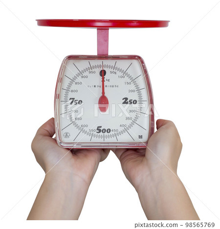 hand holding scales 98565769