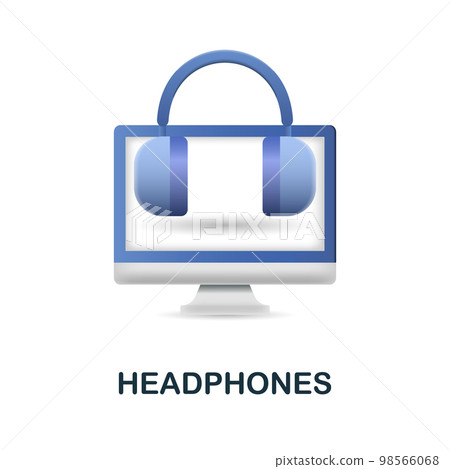Headphones icon. 3d illustration from work place collection. Creative Headphones 3d icon for web design, templates, infographics and more Headphones icon. 3d illustration from work place collection. Creative Headphones 3d icon for web design, templates, infographics and more 98566068