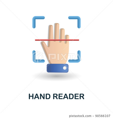 Hand Reader icon. 3d illustration from security collection. Creative Hand Reader 3d icon for web design, templates, infographics and more 98566107