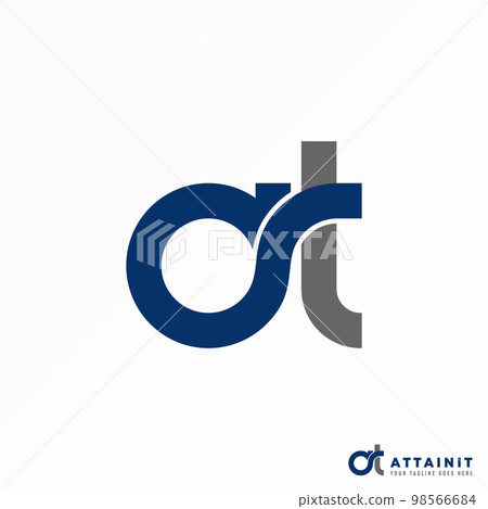 Unique Letter or word AT font in merging or connected image graphic icon logo design abstract concept vector stock. Can be used as symbol associated with initial. 98566684