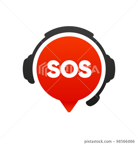 SOS Message. SOS emergency call. 911 calling. Signal for help. Vector illustration. SOS Message. SOS emergency call. 911 calling. Signal for help. Vector illustration. 98566866