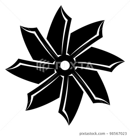 Propeller screw icon, engine or motor image. Type of air fan cooler. Vector illustration isolated on white background 98567023