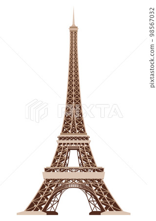 Eiffel Tower vector icon. World famous France tourist attraction symbol. International architectural monument isolated on white background. High quality badge Eiffel Tower vector icon. World famous France tourist attraction symbol. International architectural monument isolated on white background. High quality badge 98567032