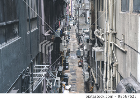 21 Jan 2023 the street alley at wan chai, hong kong 98567625