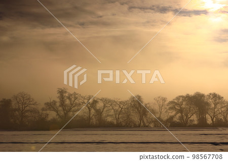 sunrise winter scenery sunrise winter scenery 98567708