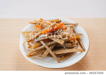 Vegetable Side Dish: Kinpira Burdock Vegetable Side Dish: Kinpira Burdock 98567894